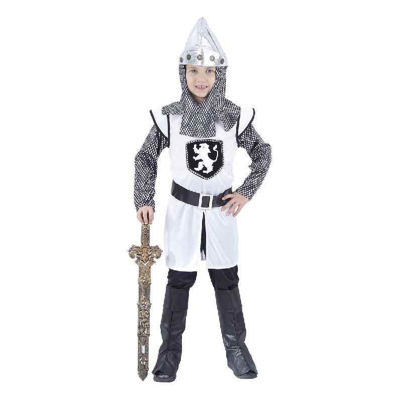 Den hvide ridder er den gode ridder i mange fortællinger.<br>
Så med denne dragt er du klar til fastelavn eller en masse timers ridder leg