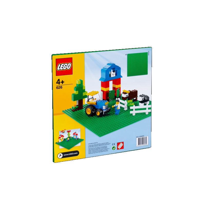 Lego byggeplade i grøn til almindelig legoklodser. Byg et 
hus eller lav et landskab. Kan bruges til at bygge 
mønster på. Mange timers leg